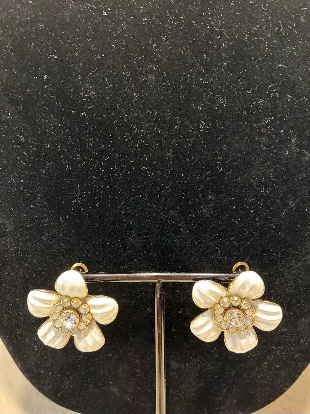 Pearl Flower Drop Earrings with Crystal Accent by Heidi Daus.
